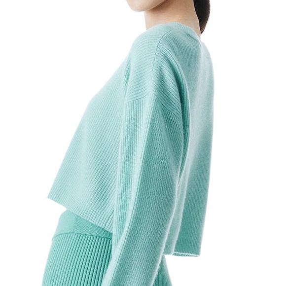 Alice and Olivia Brad Crewneck Cropped Cashmere Pullover XS - Picture 2 of 5